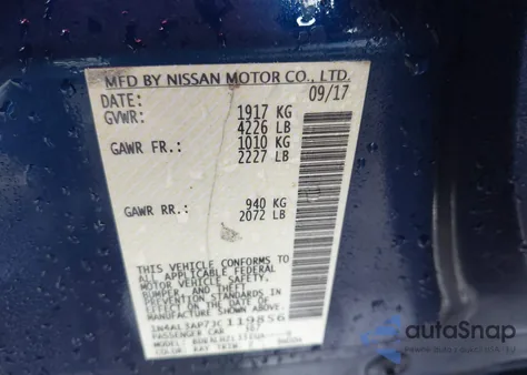 2018 Nissan Altima 2.5 Sr z USA, uszkodzony, nr VIN 1N4AL3AP7JC119856